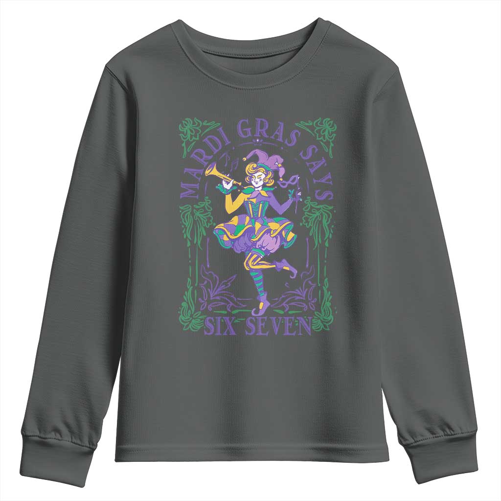 67 Mardi Gras Youth Sweatshirt Funny Six Seven Carnival Trendy