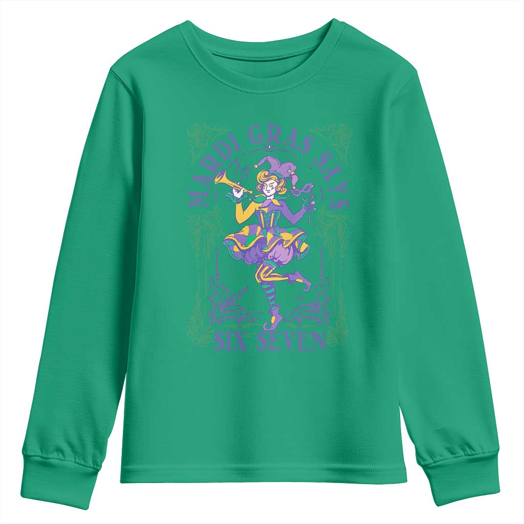 67 Mardi Gras Youth Sweatshirt Funny Six Seven Carnival Trendy