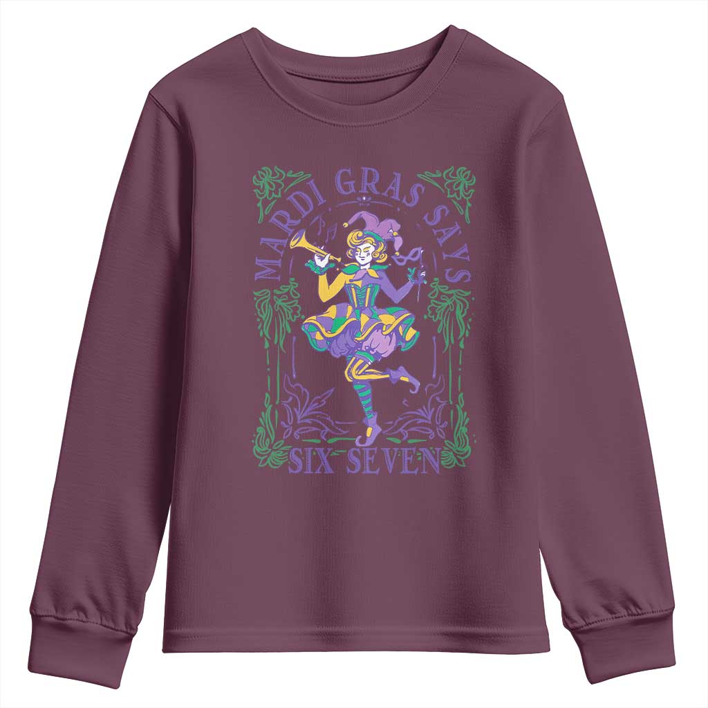 67 Mardi Gras Youth Sweatshirt Funny Six Seven Carnival Trendy