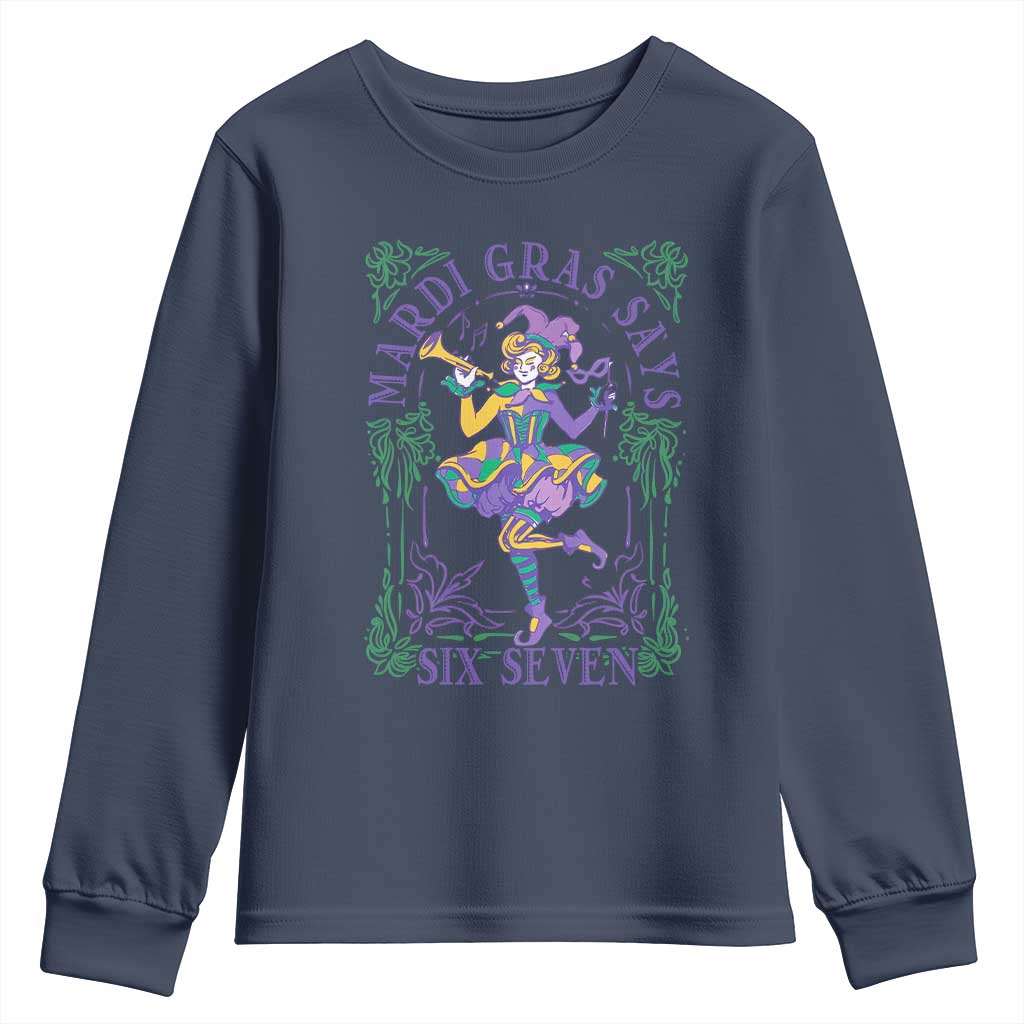 67 Mardi Gras Youth Sweatshirt Funny Six Seven Carnival Trendy