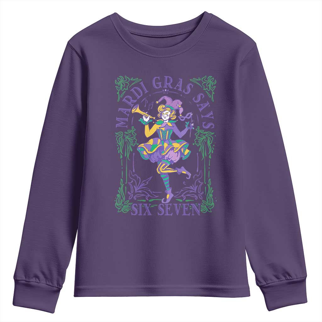 67 Mardi Gras Youth Sweatshirt Funny Six Seven Carnival Trendy