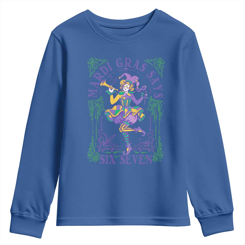 67 Mardi Gras Youth Sweatshirt Funny Six Seven Carnival Trendy