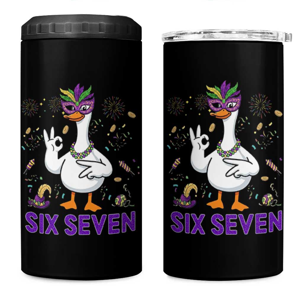 67 Mardi Gras 4 in 1 Can Cooler Tumbler Funny Goose Meme Carnival Trendy