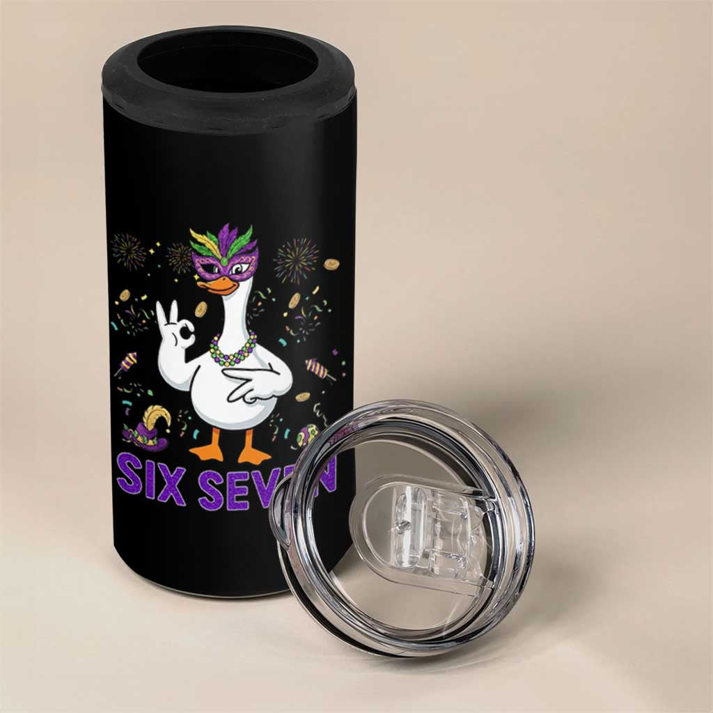 67 Mardi Gras 4 in 1 Can Cooler Tumbler Funny Goose Meme Carnival Trendy