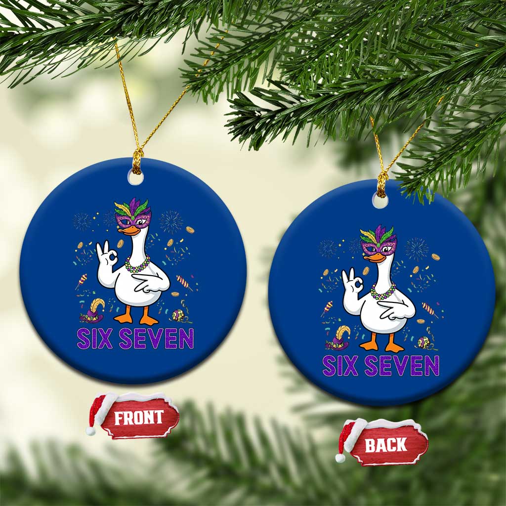 67 Mardi Gras Ceramic Ornament Funny Goose Meme Carnival Trendy