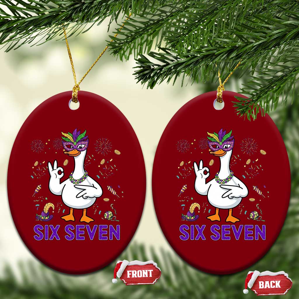 67 Mardi Gras Ceramic Ornament Funny Goose Meme Carnival Trendy