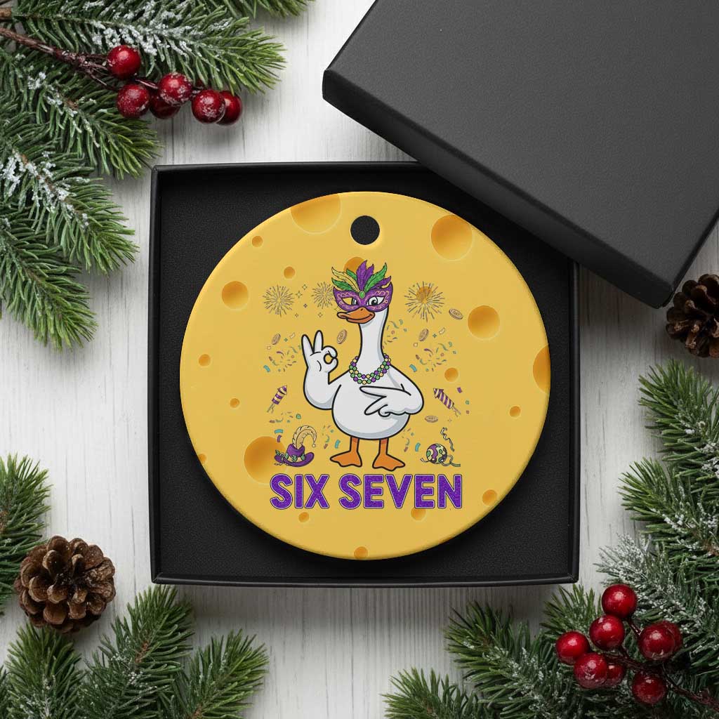 67 Mardi Gras Ceramic Ornament Funny Goose Meme Carnival Trendy