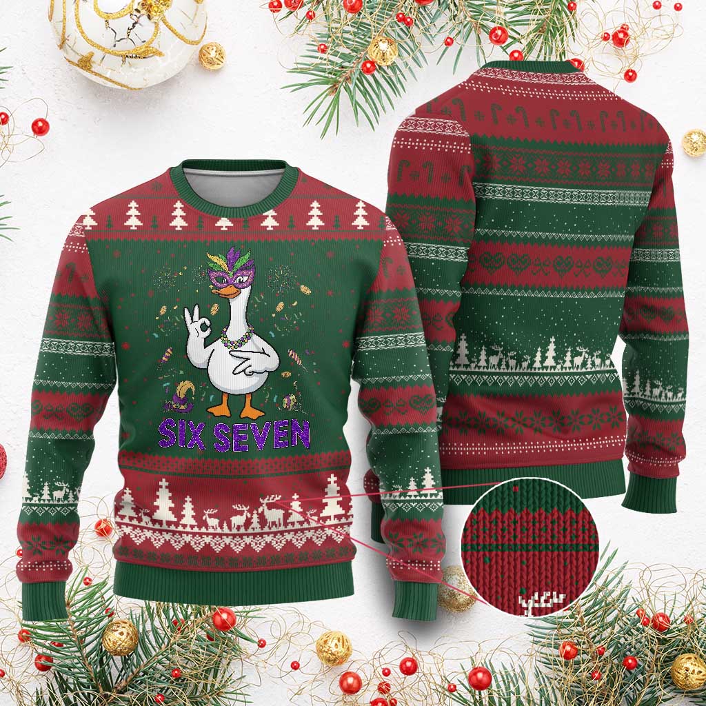 67 Mardi Gras Ugly Christmas Sweater Funny Goose Meme Carnival Trendy