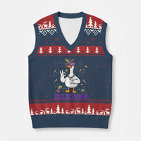 67 Mardi Gras V-Neck Knit Sweater Vest Funny Goose Meme Carnival Trendy