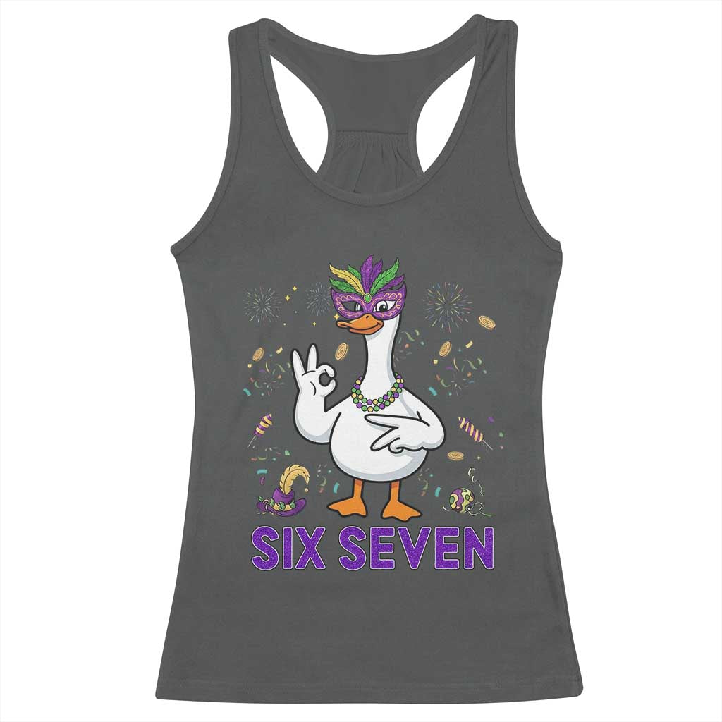 67 Mardi Gras Racerback Tank Top Funny Goose Meme Carnival Trendy