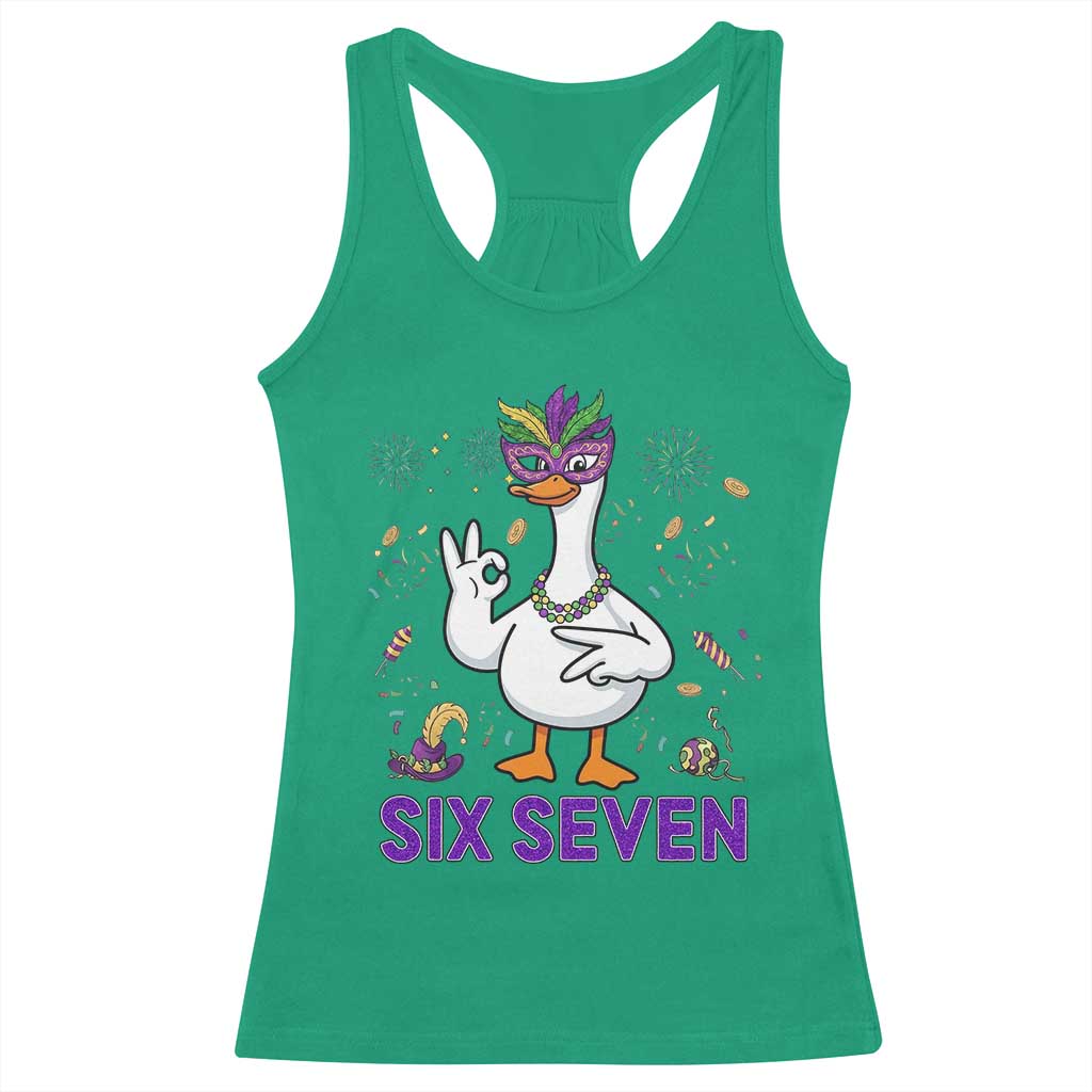 67 Mardi Gras Racerback Tank Top Funny Goose Meme Carnival Trendy