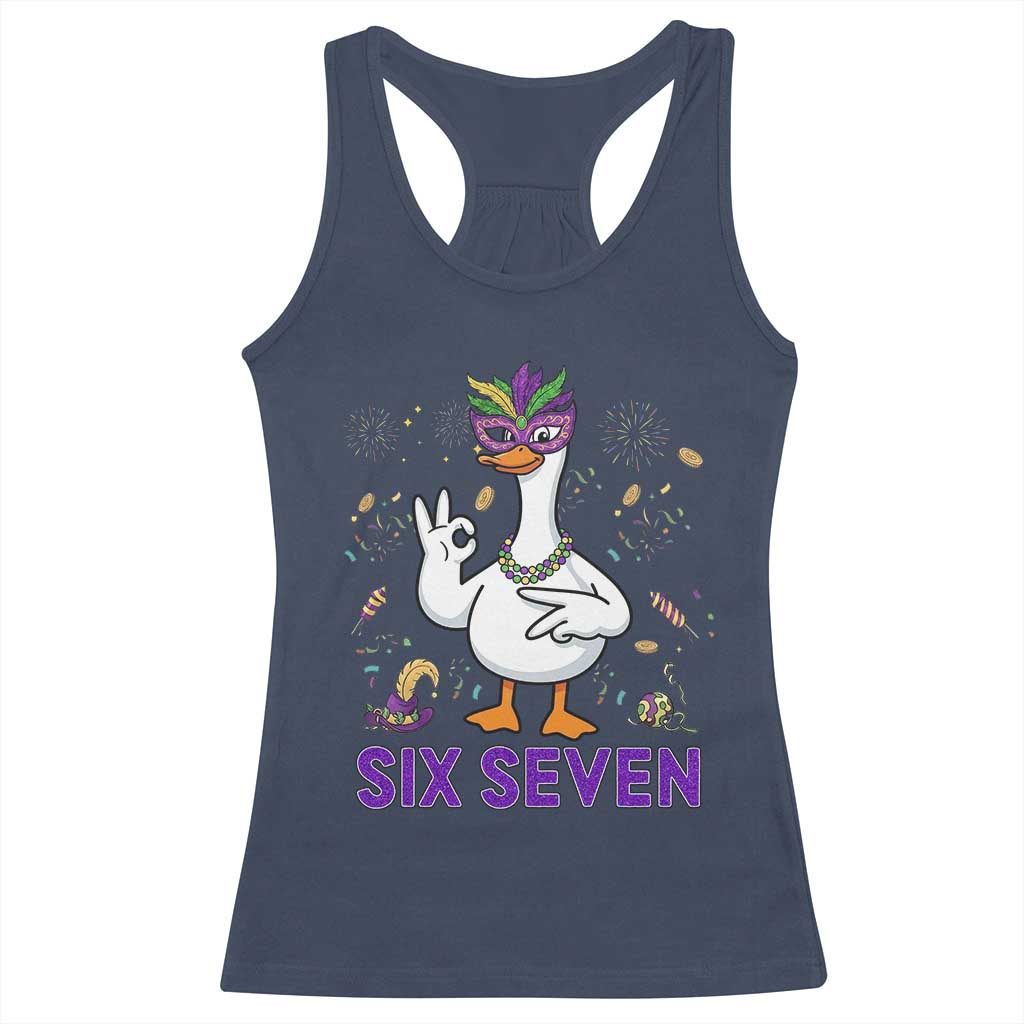 67 Mardi Gras Racerback Tank Top Funny Goose Meme Carnival Trendy