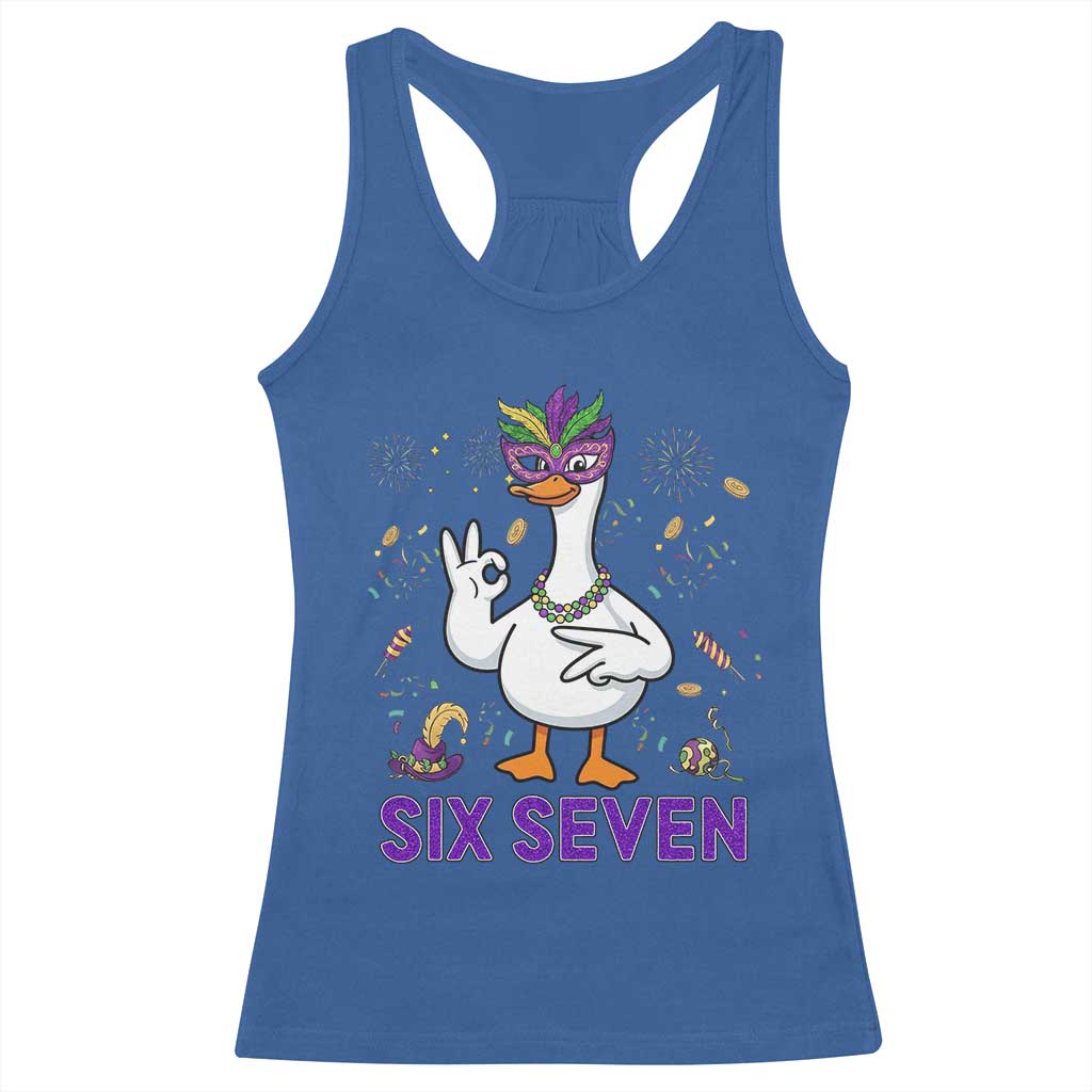 67 Mardi Gras Racerback Tank Top Funny Goose Meme Carnival Trendy