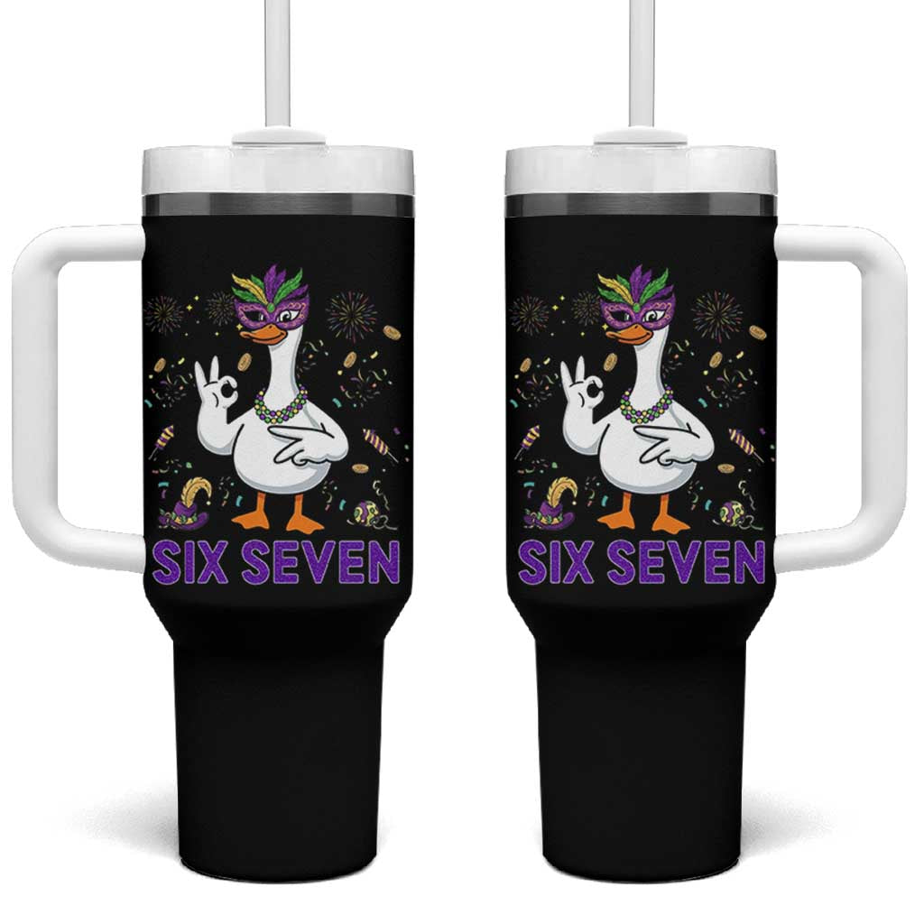 67 Mardi Gras Tumbler With Handle Funny Goose Meme Carnival Trendy
