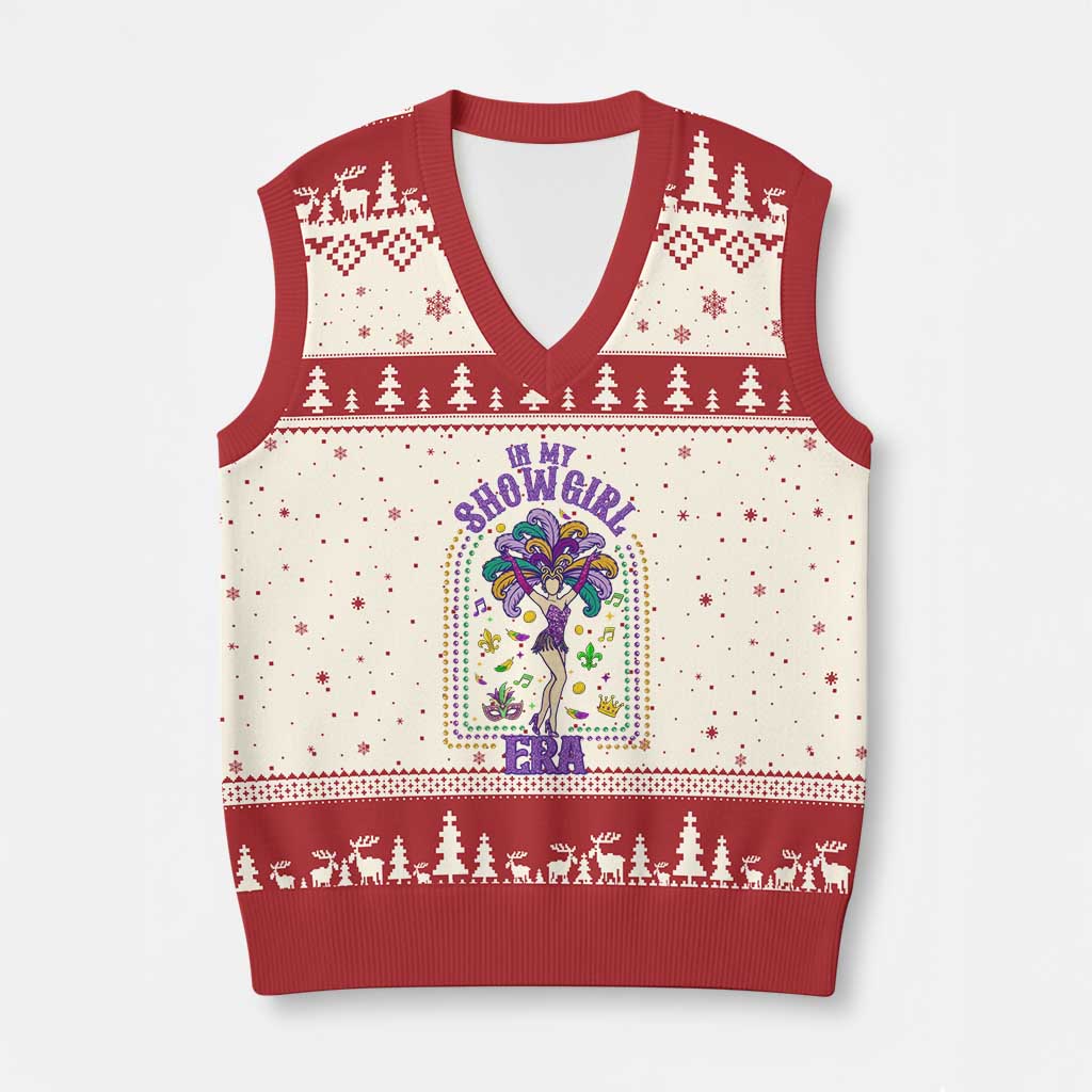 Mardi Gras Queen V-Neck Knit Sweater Vest In My Showgirl Era