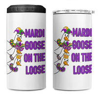 Funny Mardi Gras 4 in 1 Can Cooler Tumbler Louisiana Carnival Silly Goose Festival