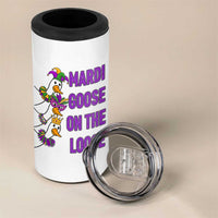 Funny Mardi Gras 4 in 1 Can Cooler Tumbler Louisiana Carnival Silly Goose Festival