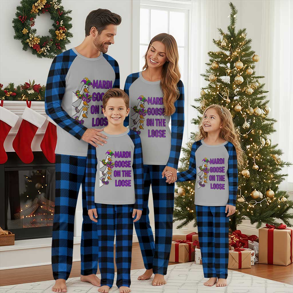 Funny Mardi Gras Plaid Pajama Set Louisiana Carnival Silly Goose Festival