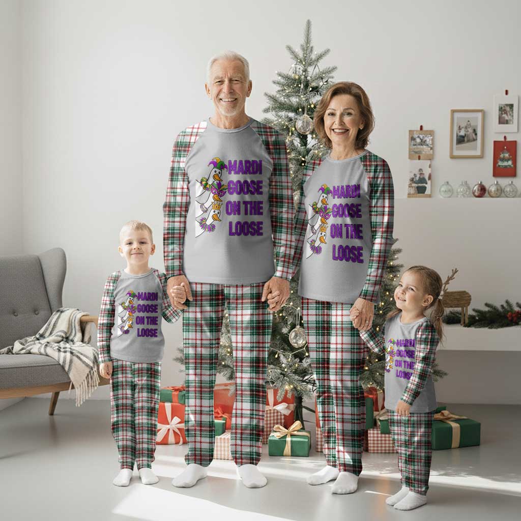 Funny Mardi Gras Plaid Pajama Set Louisiana Carnival Silly Goose Festival