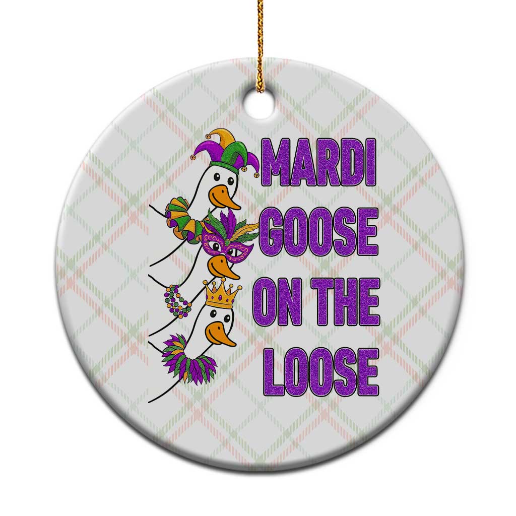 Funny Mardi Gras Ceramic Ornament Louisiana Carnival Silly Goose Festival