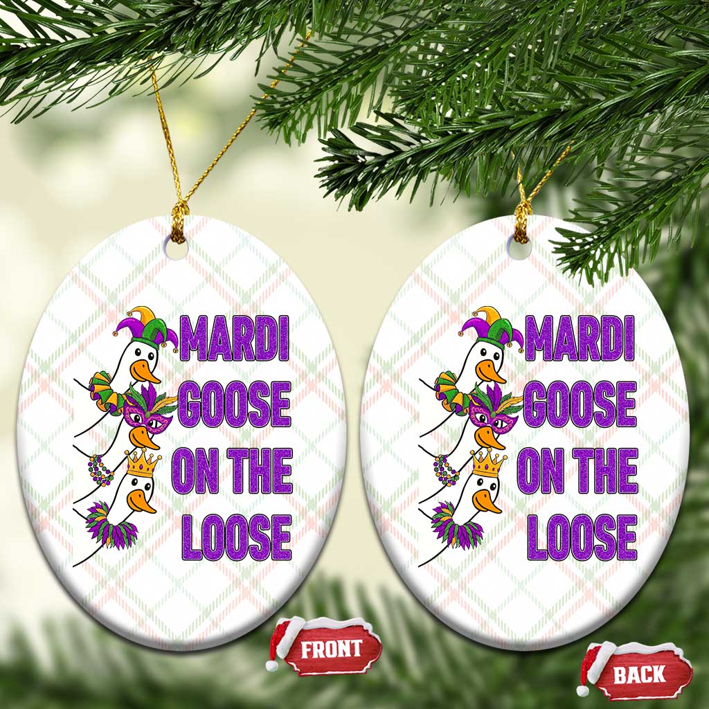 Funny Mardi Gras Ceramic Ornament Louisiana Carnival Silly Goose Festival