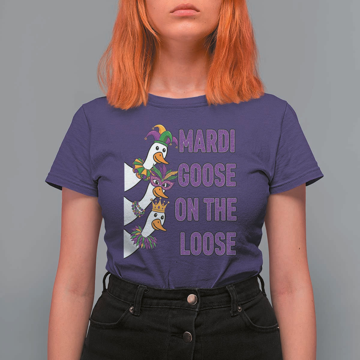 Funny Mardi Gras T Shirt For Women Louisiana Carnival Silly Goose Festival