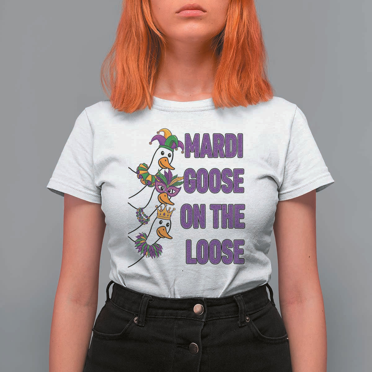 Funny Mardi Gras T Shirt For Women Louisiana Carnival Silly Goose Festival