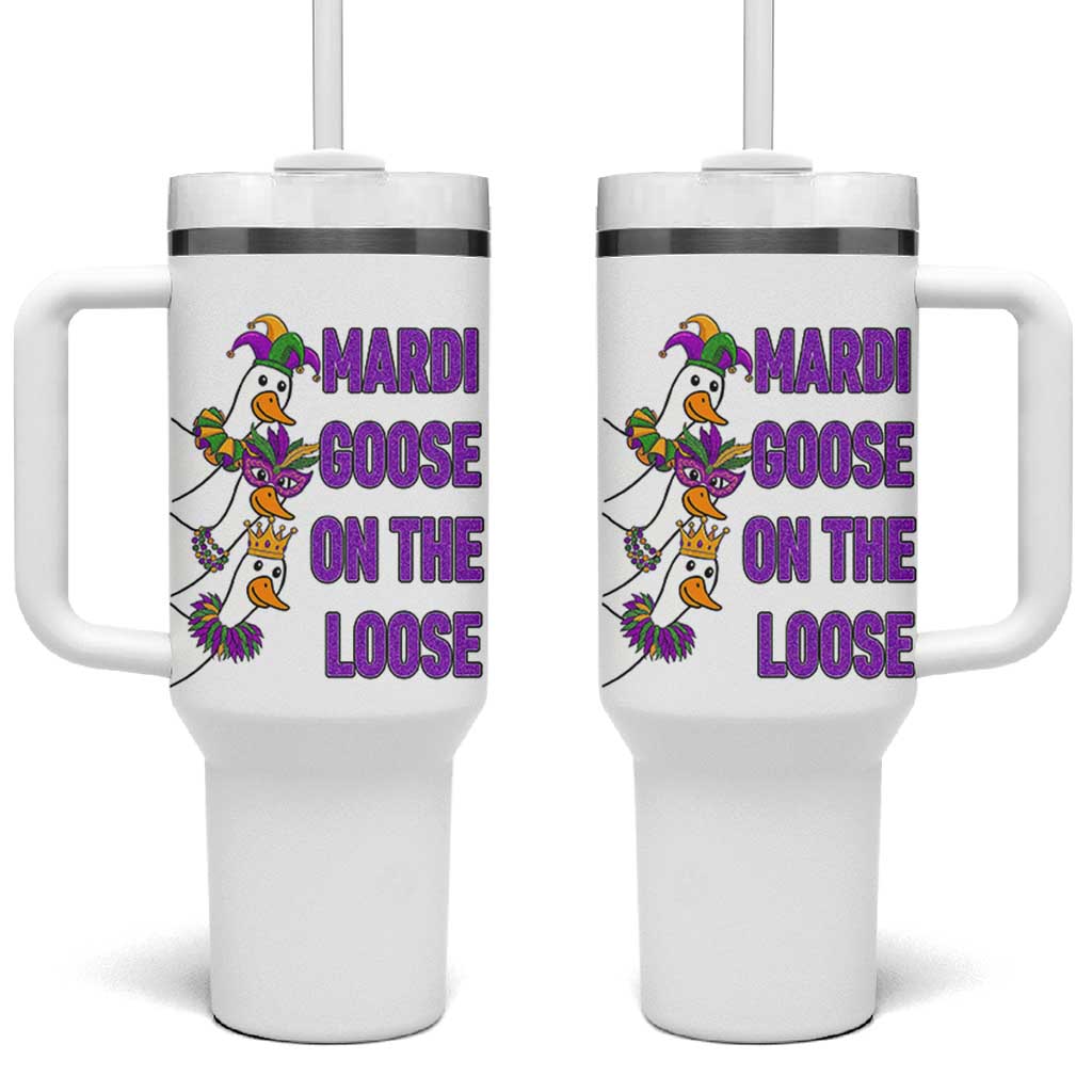Funny Mardi Gras Tumbler With Handle Louisiana Carnival Silly Goose Festival