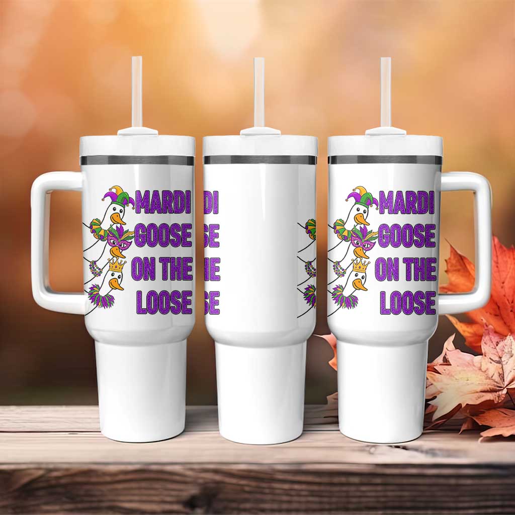 Funny Mardi Gras Tumbler With Handle Louisiana Carnival Silly Goose Festival