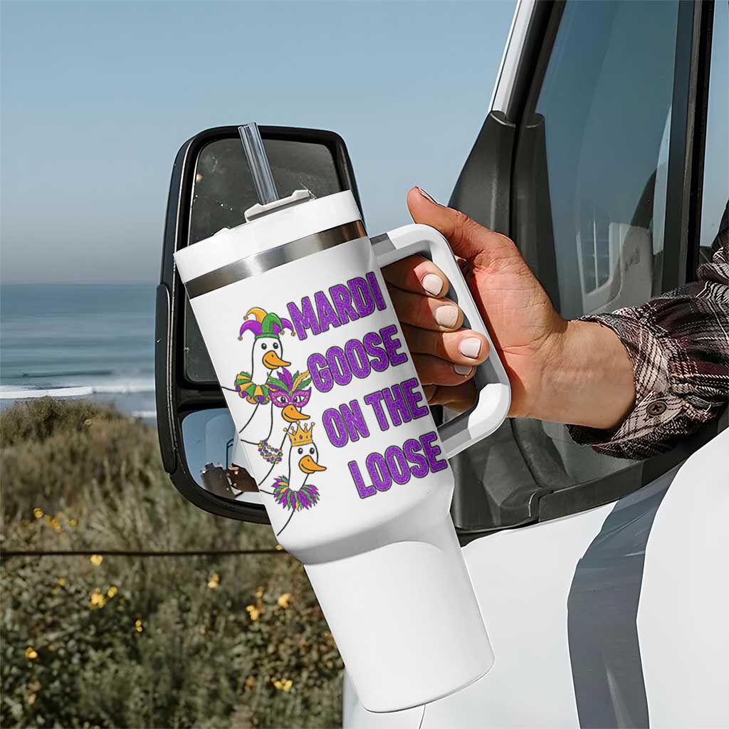 Funny Mardi Gras Tumbler With Handle Louisiana Carnival Silly Goose Festival