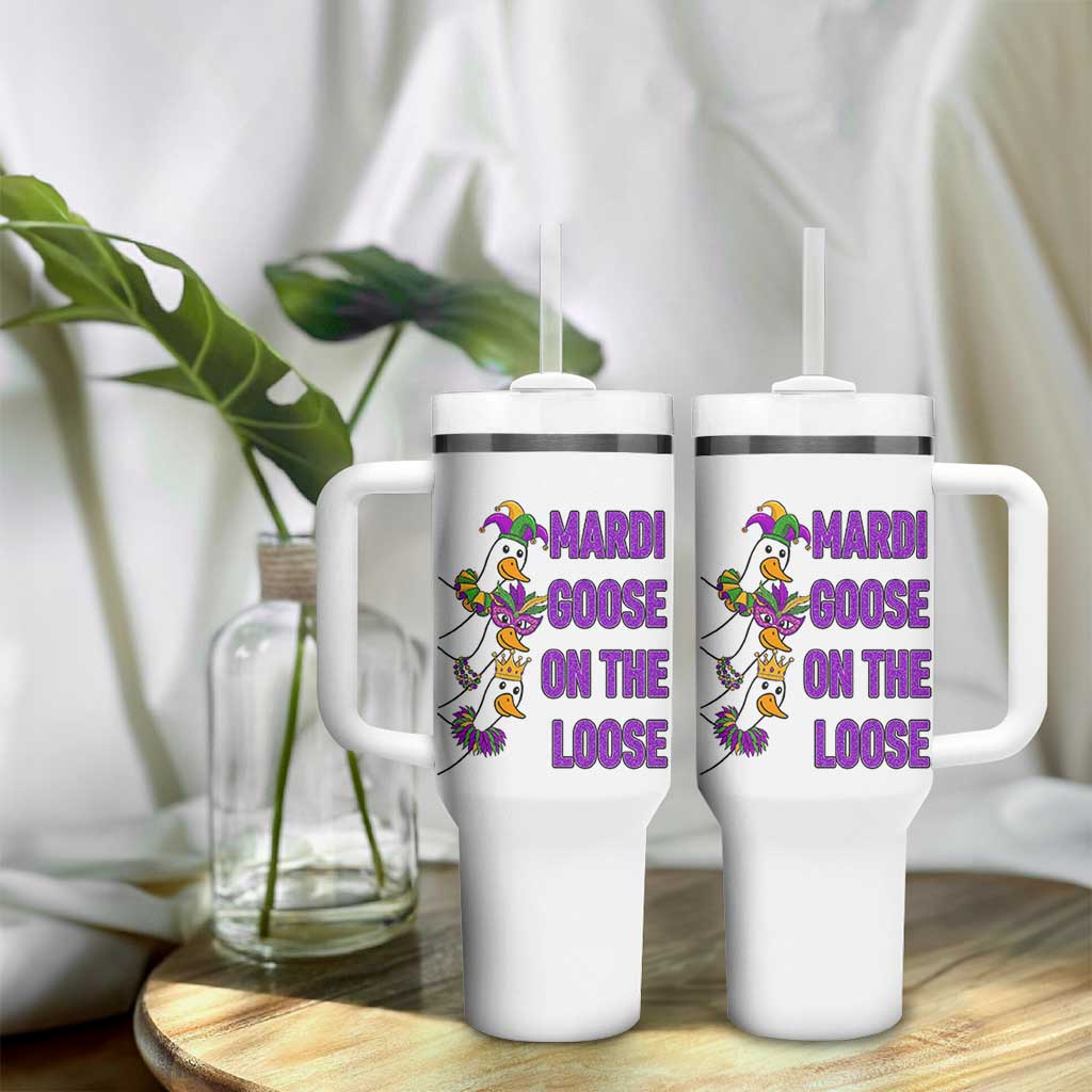 Funny Mardi Gras Tumbler With Handle Louisiana Carnival Silly Goose Festival