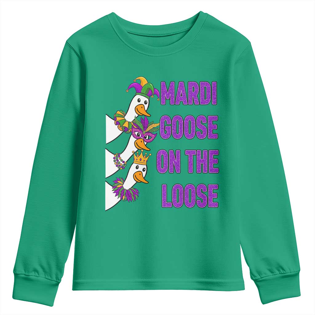 Funny Mardi Gras Youth Sweatshirt Louisiana Carnival Silly Goose Festival