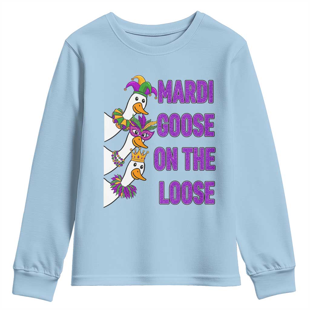 Funny Mardi Gras Youth Sweatshirt Louisiana Carnival Silly Goose Festival