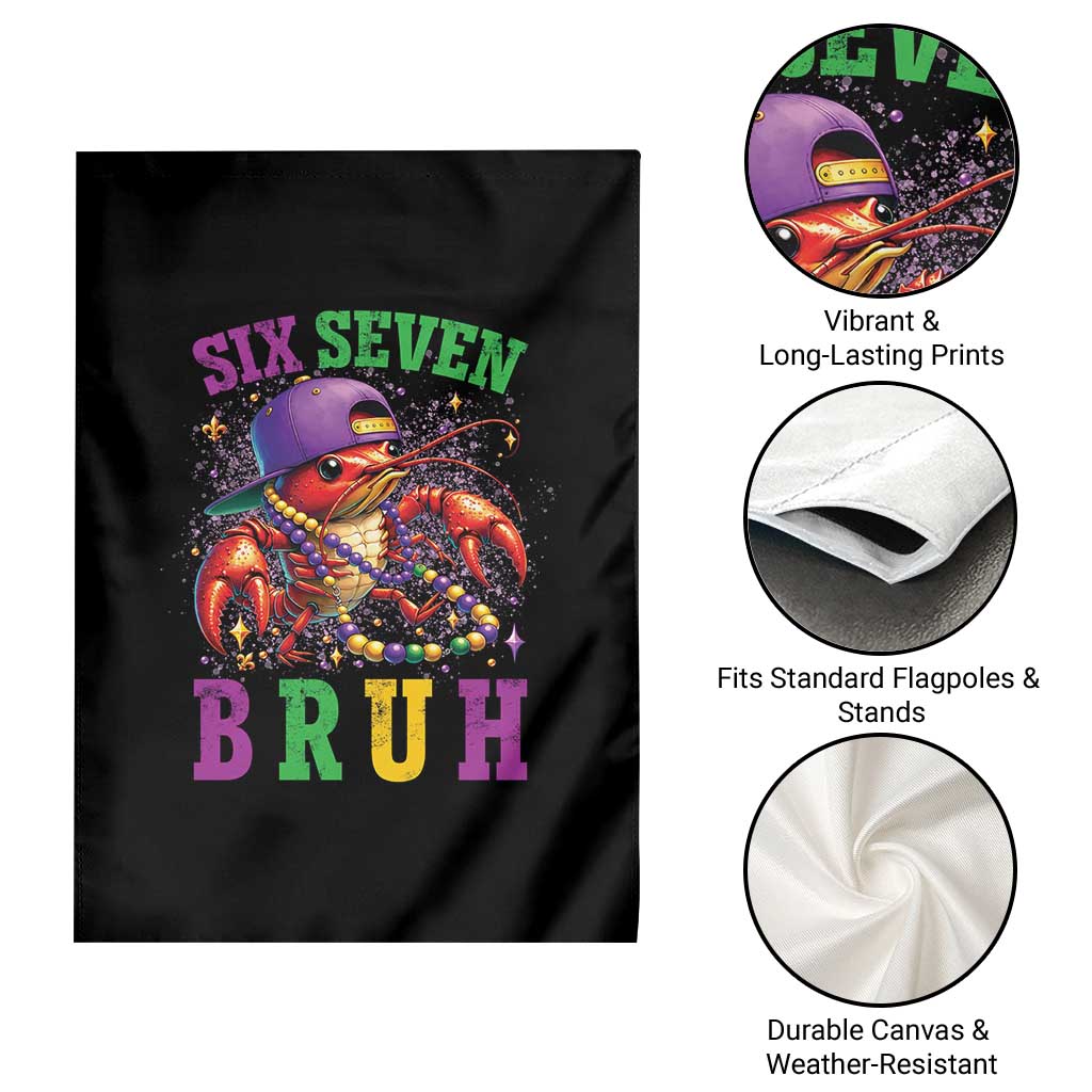 67 Mardi Gras Garden Flag Funny Crawfish Six Seven Bruh Meme