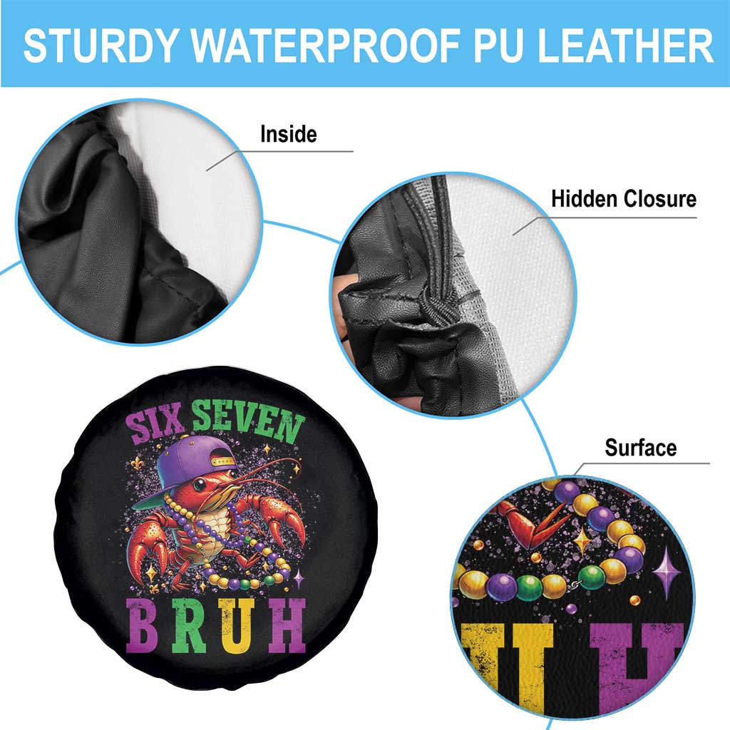 67 Mardi Gras Spare Tire Cover Funny Crawfish Six Seven Bruh Meme