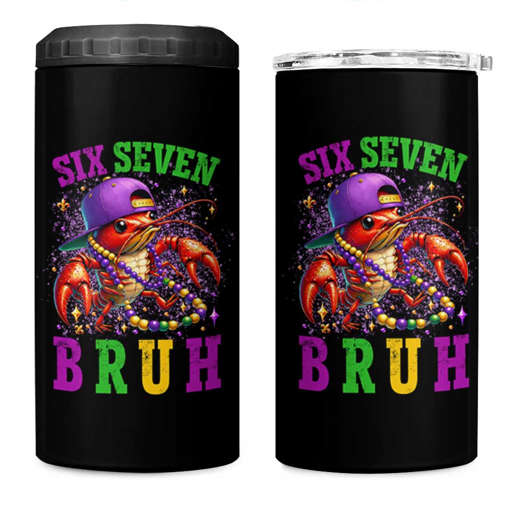 67 Mardi Gras 4 in 1 Can Cooler Tumbler Funny Crawfish Six Seven Bruh Meme