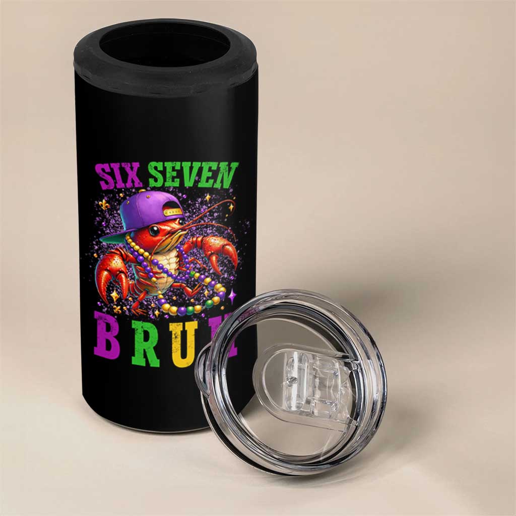 67 Mardi Gras 4 in 1 Can Cooler Tumbler Funny Crawfish Six Seven Bruh Meme