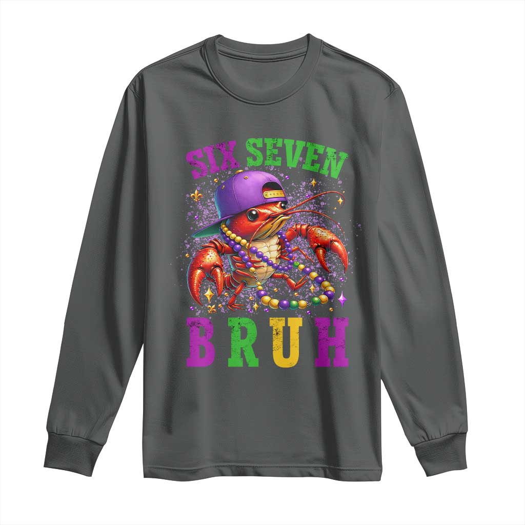 67 Mardi Gras Long Sleeve Shirt Funny Crawfish Six Seven Bruh Meme