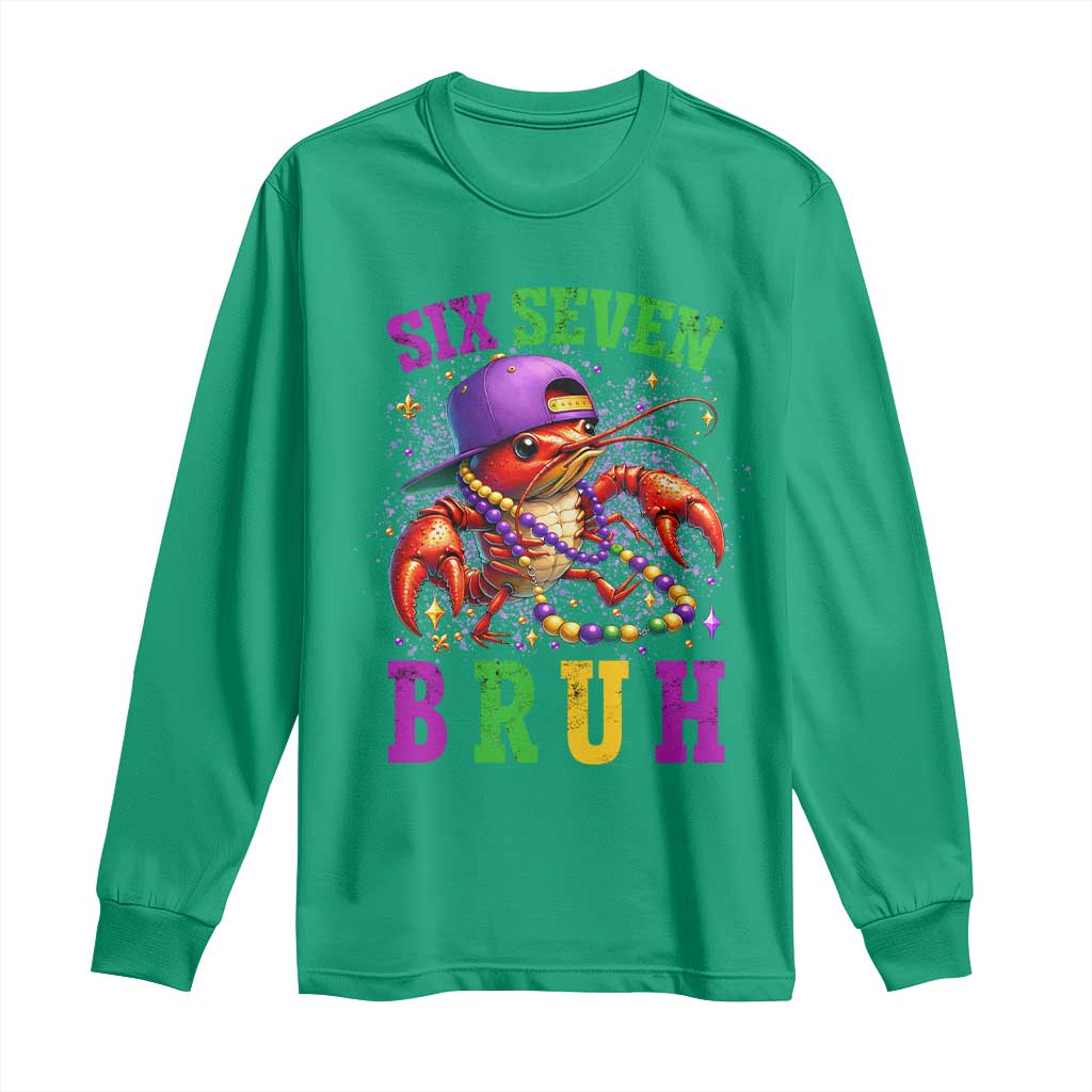 67 Mardi Gras Long Sleeve Shirt Funny Crawfish Six Seven Bruh Meme