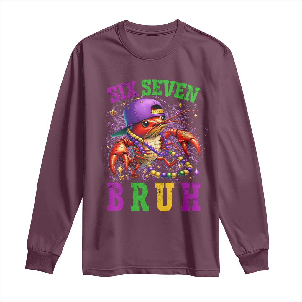 67 Mardi Gras Long Sleeve Shirt Funny Crawfish Six Seven Bruh Meme
