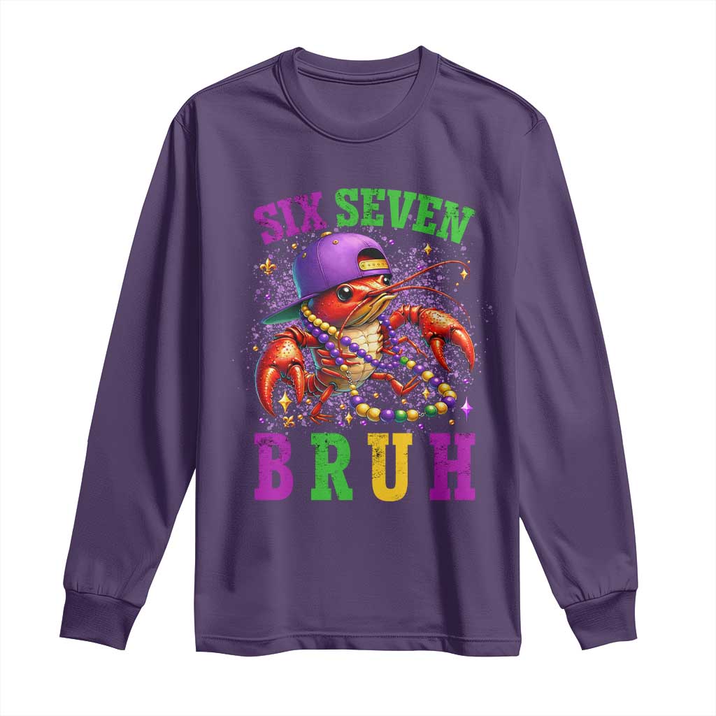 67 Mardi Gras Long Sleeve Shirt Funny Crawfish Six Seven Bruh Meme