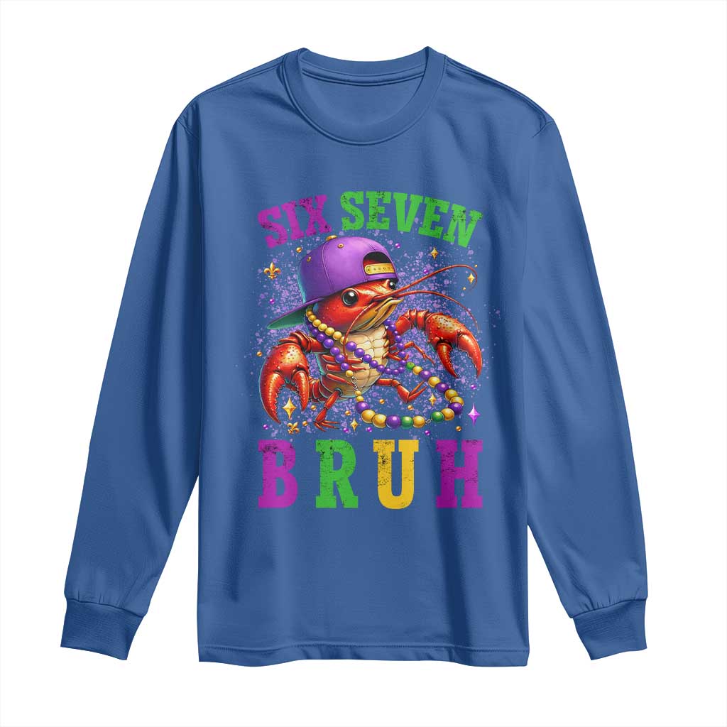 67 Mardi Gras Long Sleeve Shirt Funny Crawfish Six Seven Bruh Meme