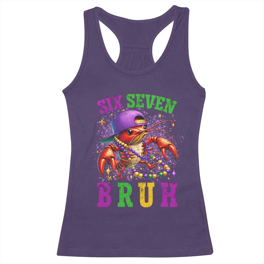 67 Mardi Gras Racerback Tank Top Funny Crawfish Six Seven Bruh Meme