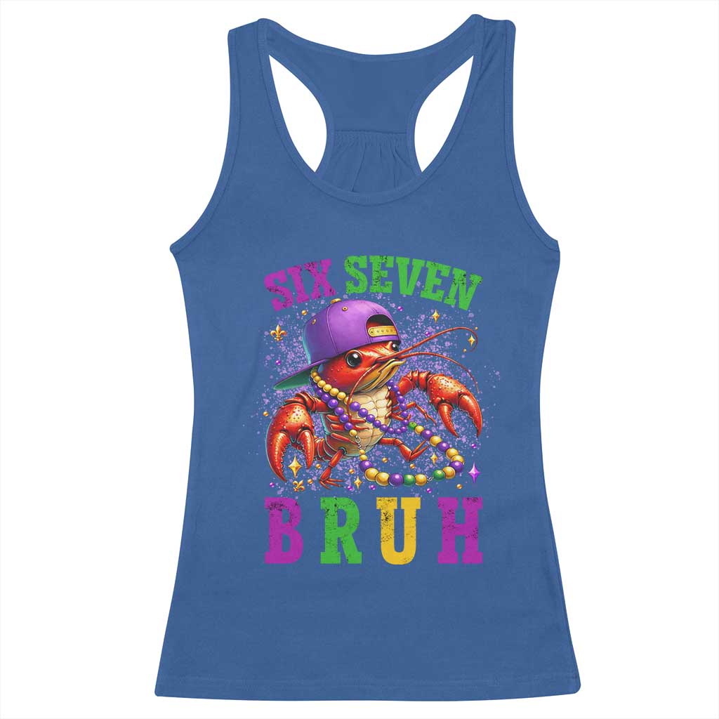 67 Mardi Gras Racerback Tank Top Funny Crawfish Six Seven Bruh Meme