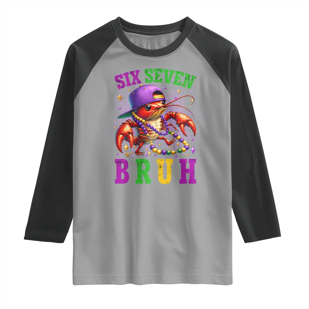 67 Mardi Gras Raglan Shirt Funny Crawfish Six Seven Bruh Meme