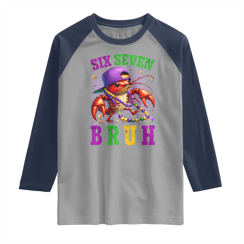 67 Mardi Gras Raglan Shirt Funny Crawfish Six Seven Bruh Meme