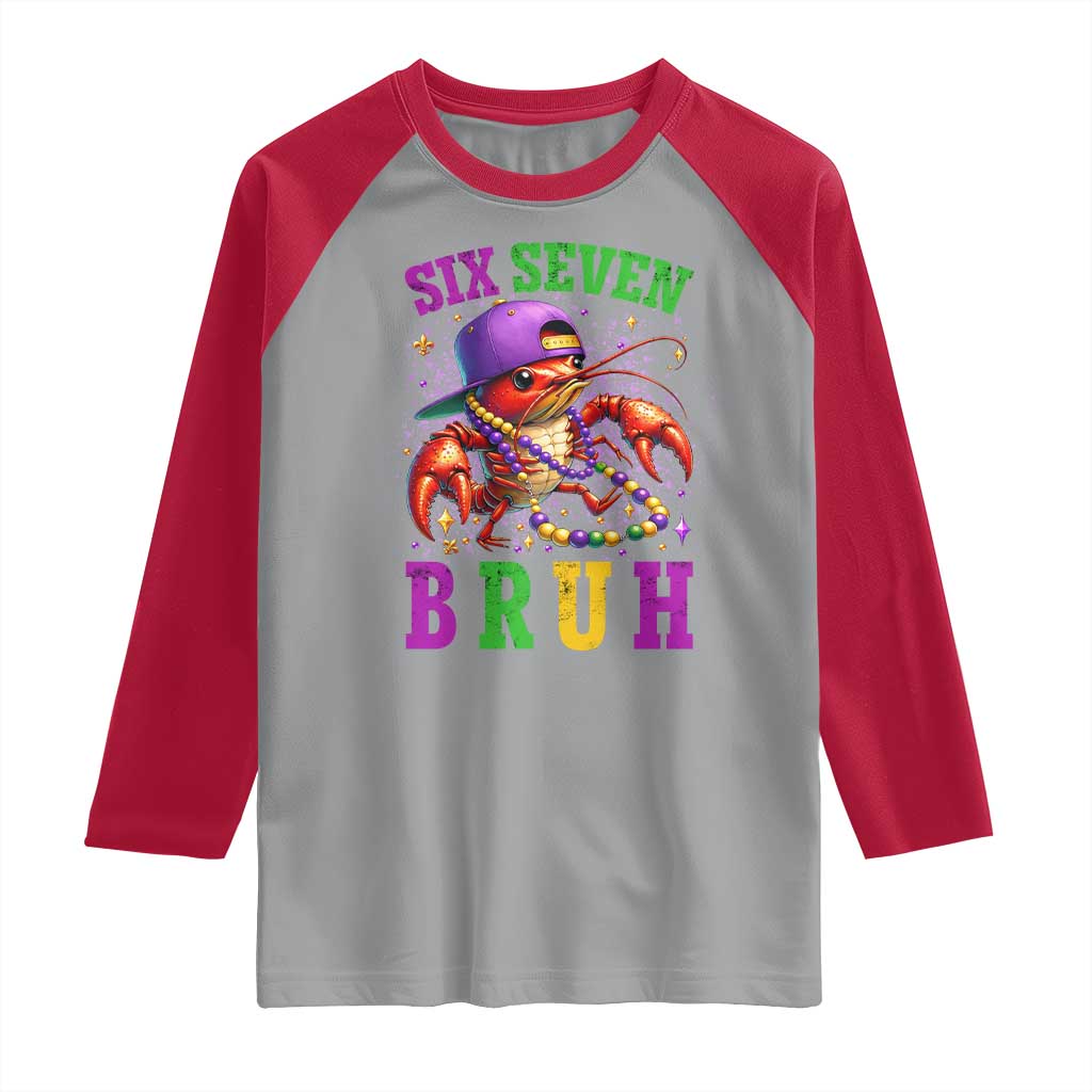 67 Mardi Gras Raglan Shirt Funny Crawfish Six Seven Bruh Meme