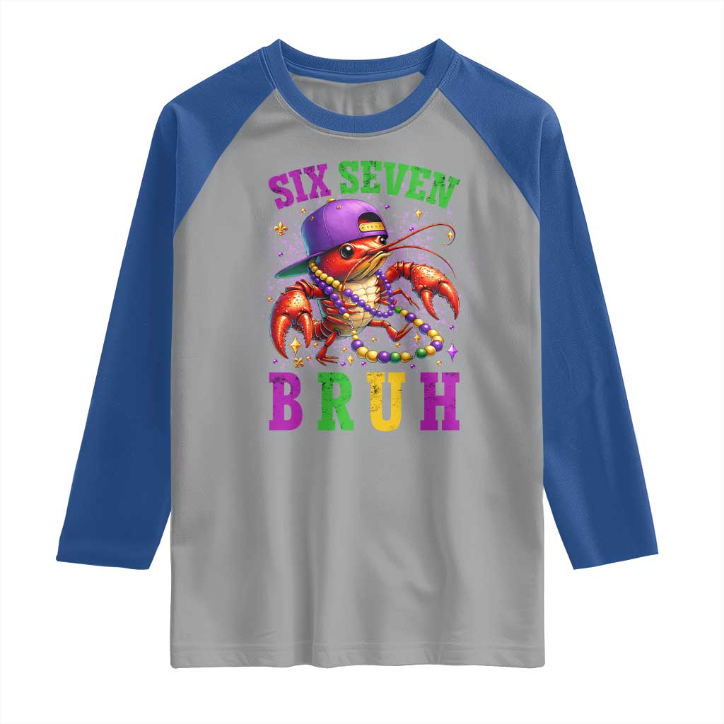 67 Mardi Gras Raglan Shirt Funny Crawfish Six Seven Bruh Meme