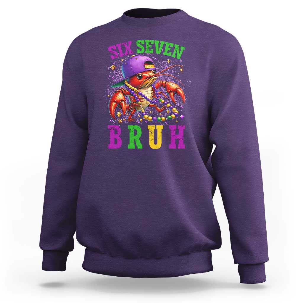 67 Mardi Gras Sweatshirt Funny Crawfish Six Seven Bruh Meme