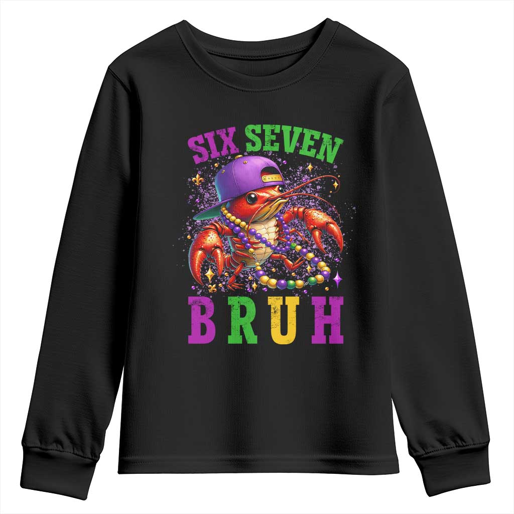 67 Mardi Gras Youth Sweatshirt Funny Crawfish Six Seven Bruh Meme
